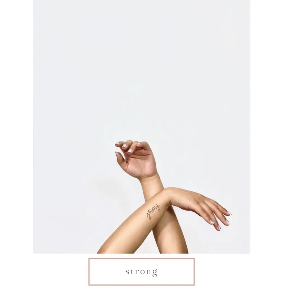 “Strong” Calligraphy Temp Tattoo